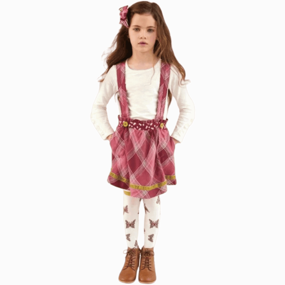Overall Plaid Skirt Matilda Jane You & Me Flannel Sz 10 Valentine's Day Outfit